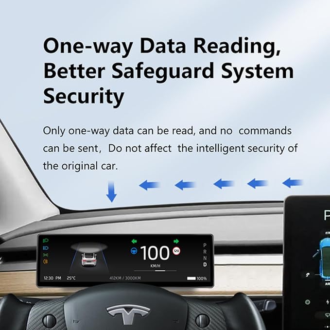 Head Up Display for Tesla Model 3 2017-2023 &amp Model Y 2019-20248.8 Touch Screen Instrument Cluster with CarPlay &amp Android Auto Real-Time Vehicle Info Display