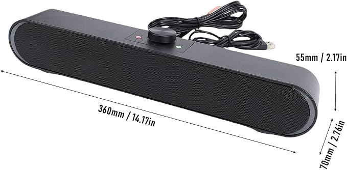 SUNGOOYUE Desktop Speaker PC Soundbar Compact Computer Speaker 3.5mm USB Sound Input with Bass Technology for Laptop Tablet Phone Smart Devices