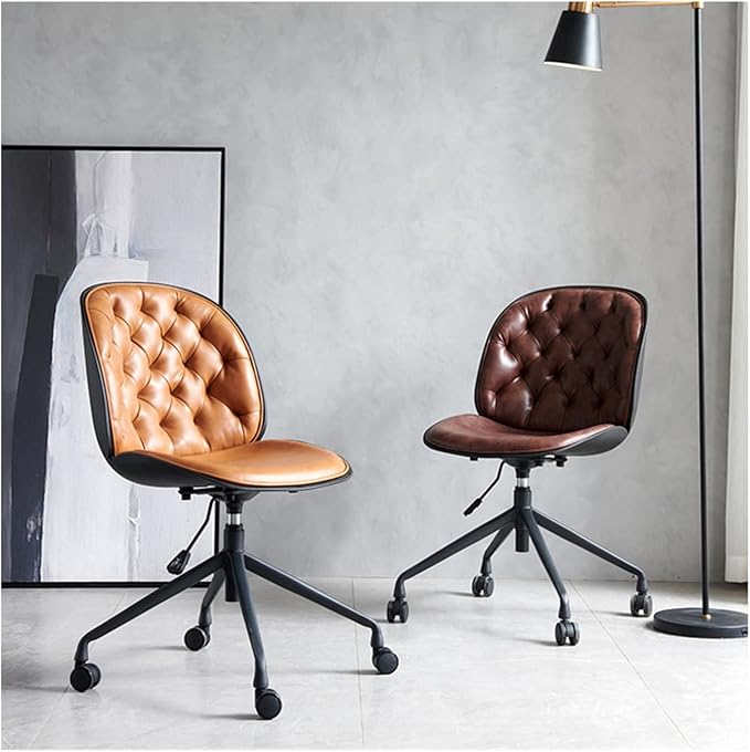 Adjustable Office Computer Chair with Armrest Chair Backrest Computer Chair Rotary Lift Gaming Chair Office Chairs(Light Brown)