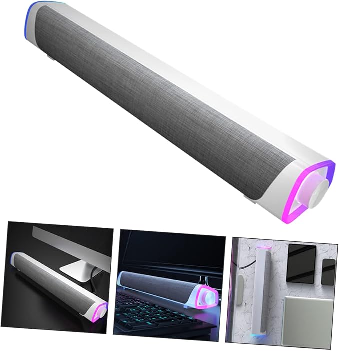 Mikikit Household Dual Speaker Sound Bar Wired Computer and Tablet Compact Design for Desktop Use Enhanced Stereo
