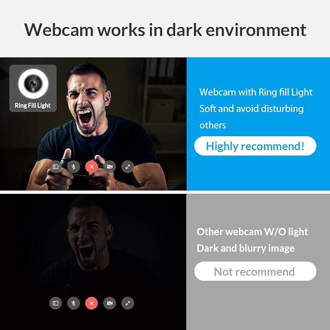 Angetube 1080P Streaming Webcam Kits 967 HD Web Camera with Microphone and Light Software Control Webcam Cover - Web Cam Privacy Shutter to Protect Lens and Security