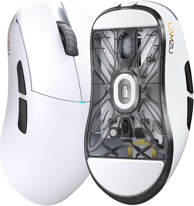 Lamzu Atlantis Mini Champion Edition Wireless Gaming MouseUltra Lightweight 51g Symmetrical MCU Nordic 52840 PAW3950 SensorDustproof Encoder Optical Switch 8K Polling Rate Compatible-White