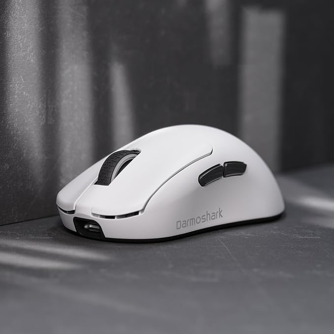 Darmoshark N7 Wireless Gaming MouseTri-Mode 8K/USB-C/BluetoothUp to 30000DPIPAW3950 Optical Sensor Lightweight 49g5 programmable ButtonComputer Mouse for LaptopPCMac(White)