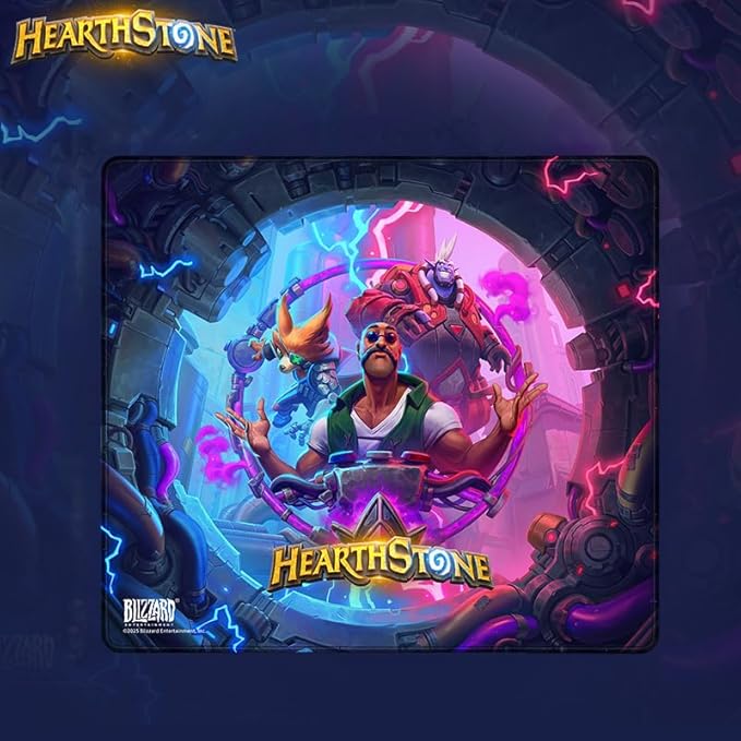 Blizzard Hearthstone Game Mouse Pad XL Size Apply to Gamer Office &amp Home Non-Slip Rubber Base Extended Desk Mat with Stitched Edge Smooth Stable &amp Durable 17.7 * 15.7Inch (Battlegrounds)