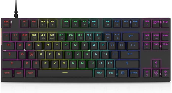 MOTOSPEED Professional Gaming Mechanical Keyboard RGB Led Backlit Wired with Anti-Dust Proof Switches for Gaming Keyboard for Mac &amp PC (Black 87 Key Red Switches)