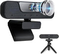 4K Webcam 8MP Ultra HD Live Video Conference Camera with Built-in 4 Microphones 360 Degree Swivel Computer Web Camera with Privacy Shutter and Tripod USB Webcam for PC Mac Laptop Computer