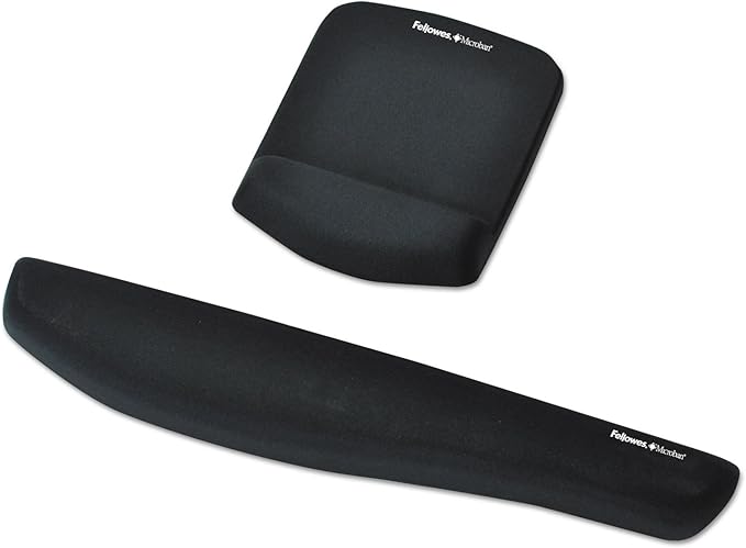 Fellowes 9252101 Keyboard Wrist Rest w/Foam Fusion 18-1/3-Inch x3-1/4-Inch x1-Inch BK