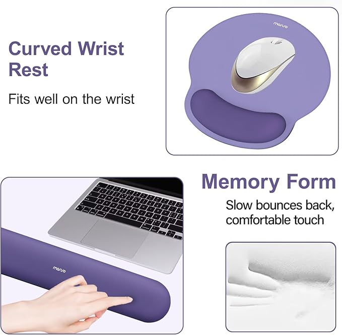 MOSISO Circle Curved Wrist Rest Support for Mouse Pad&ampKeyboard Set&ampCompatible with MacBook Pro 13 inch Case M2 2024-2016 A2338 M1 A2251 A2289 A2159 A1989 A1708 A1706 Plastic Case Imperial Pu