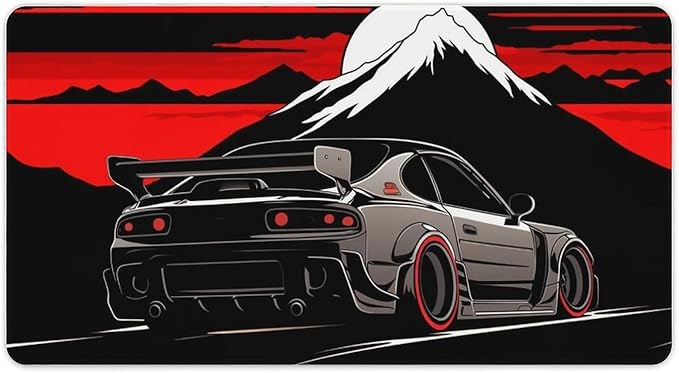 Large Mouse Pad Gaming Anime Rx7 JDM Black Mountain Cool Desk Mat Long Big Mousepad Extended Keyboard Computer Pad Office Desk Organizers and Accessories 40X75cm