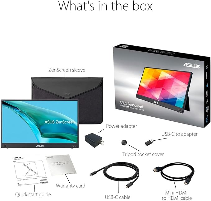 ASUS ZenScreen MB16AHG 16 Inch Portable Monitor BLACK (Renewed)