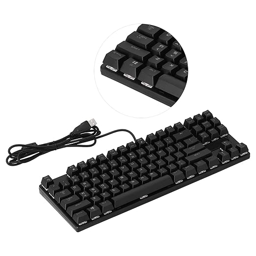 Magic Refiner Gaming Keyboard 87 Keys Portable RGB Backlit Ergonomic Mechanical Keyboard for Laptop PC