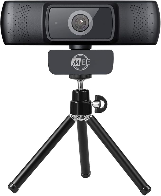 MEE Audio 201W 1080p HD Webcam with Mini Tripod Wide Angle Lens Microphone Autofocus Low Light Correction for Zoom Video Calling USB Streaming Web Camera for Computer PC Mac Laptop Desktop