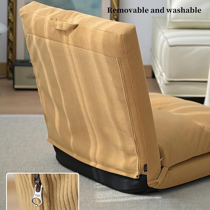 ELEFOCUS Designs Adjustable 5-Position Floor Chair Folding Lazy Sofa Padded Floor Chair Twin Floor Sofa Bed Couch(B)