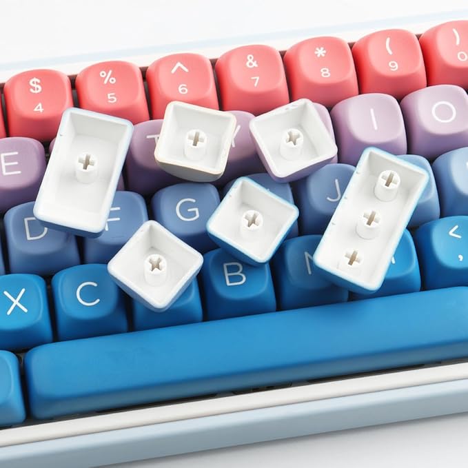 PBT Keycaps 143 Keys MOA Profile Cute Rainbow Candy Keycap Dye-Sublimation Fairy Tales Keycaps Set Custom Keycap for Cherry Gateron MX Swithes Mechanical Keyboards