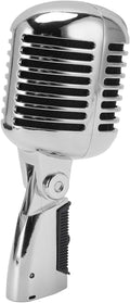 Dynamic Microphone with Rugged Design &amp Shock Mount - Cardioid Pattern Zinc Alloy Studio &amp Live Performances (Silver)