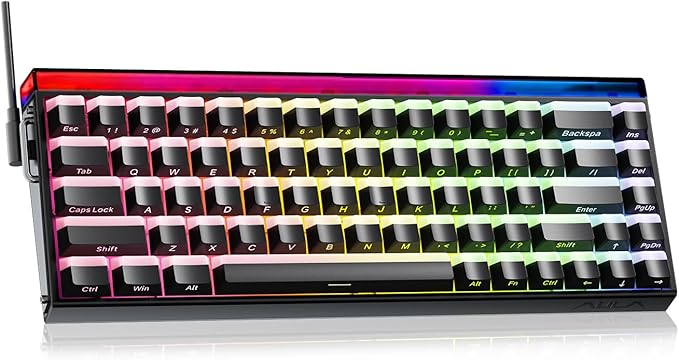 Aula Hero 68 HE 60% Gaming Keyboard Wired Hall Effect Magnetic Switch Keyboard with Adjustable Actuation Fast Trigger Mode 8K Hz Polling Rate 0.125ms Latency RGB Backlit