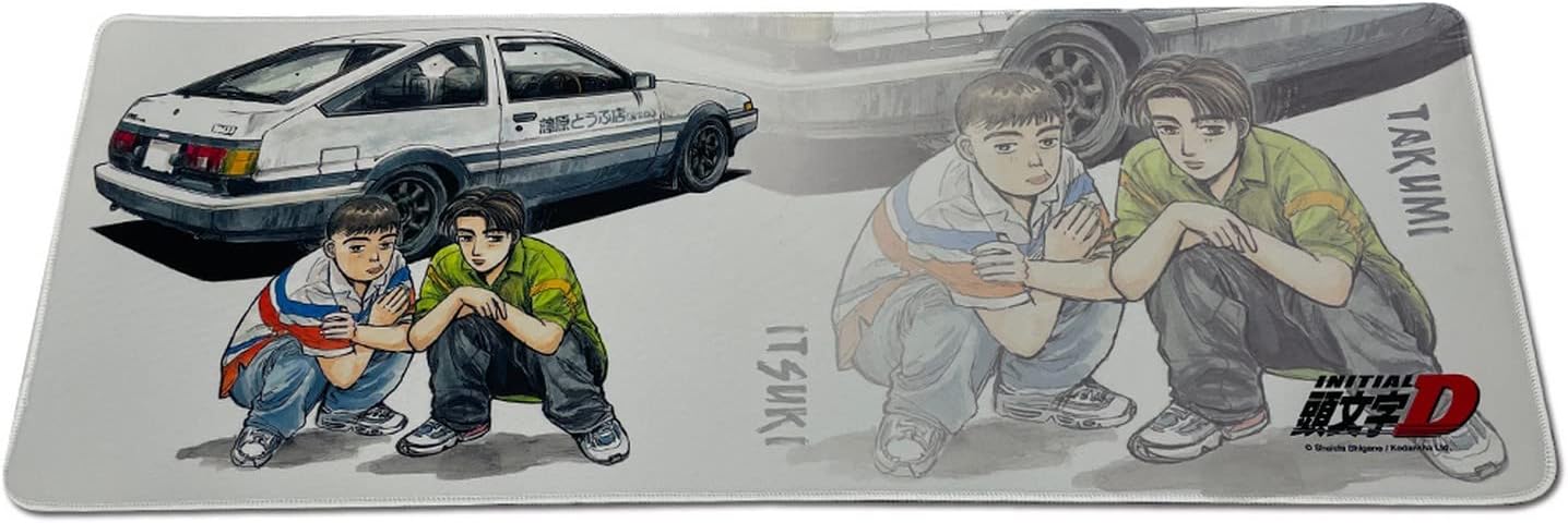 Initial D (Manga) - Takumi Fujiwara &amp Itsuki Takeuchi Color Artworks Mouse Pad