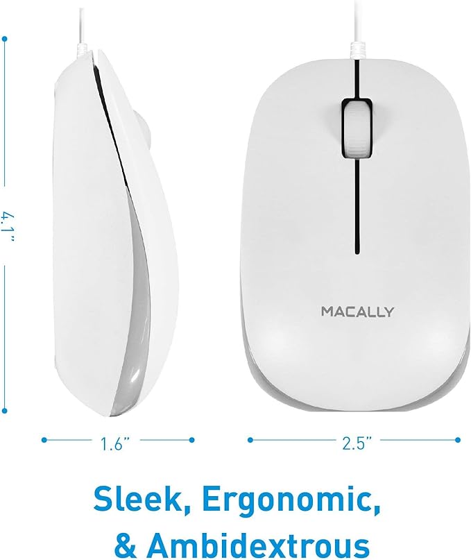 Macally Wired Computer Mouse and an Adjustable Vertical Laptop Stand Ultimate Final Touch to Your Office