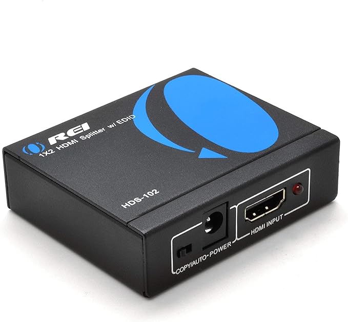 OREI 4K 1 in 2 Out HDMI Splitter Duplicate/Mirror Only UltraHD 4K @ 30 Hz 1x2 Will NOT Bypass HDCP HDMI Supports 3D Full HD 1080P for Xbox PS4 PS3 Fire Stick Blu Ray Apple TV HDTV - Adapter Included