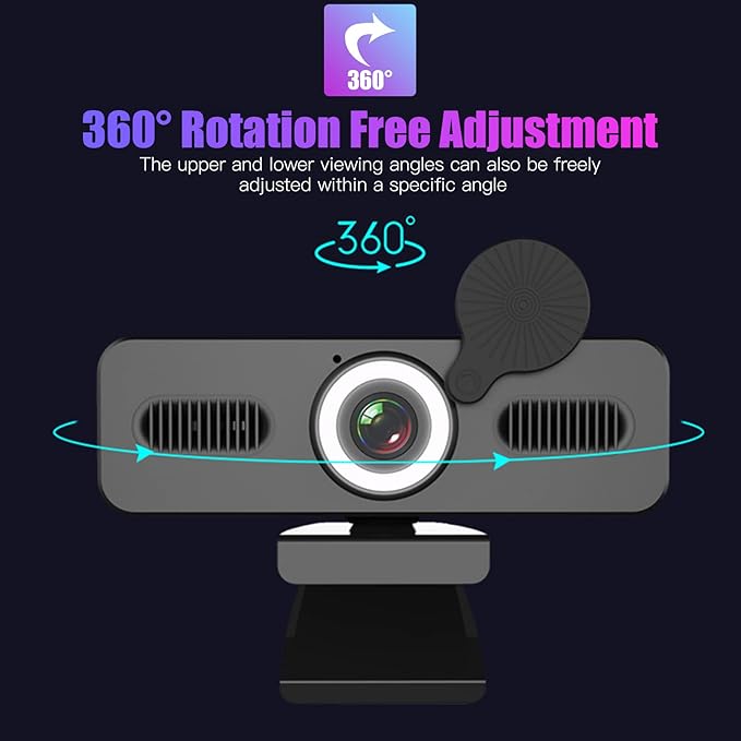 1080P HD Webcam Computer Webcam with Microphone USB PC Web Camera 120-degree Wide Angle with Fill-in Free Drive for Recording Calling Conferencing Gaming Compatible with Windows Vista iOS