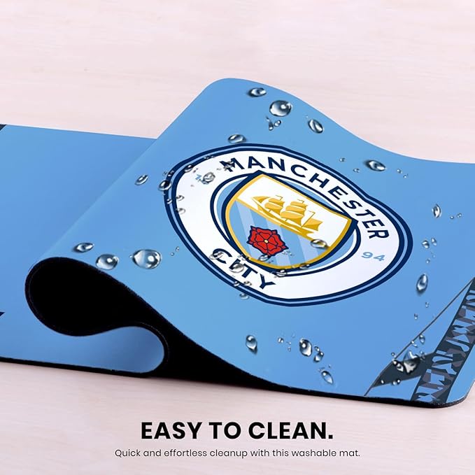 Head Case Designs Officially Licensed Manchester City Man City FC 2024/25 Home Crest Kits &amp Players 23.62 x 11.81 x 0.12 inches (600 x 300 mm) - L Gaming Office Desk PC Keyboard Mouse Mat Pad