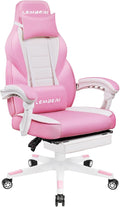 LEMBERI Pink Gaming Chair with footrest Kawaii Cute Pink Gamer Chair for GirlGirls Video Game ChairsComputer Gaming Chair with Headrest and Lumbar Support