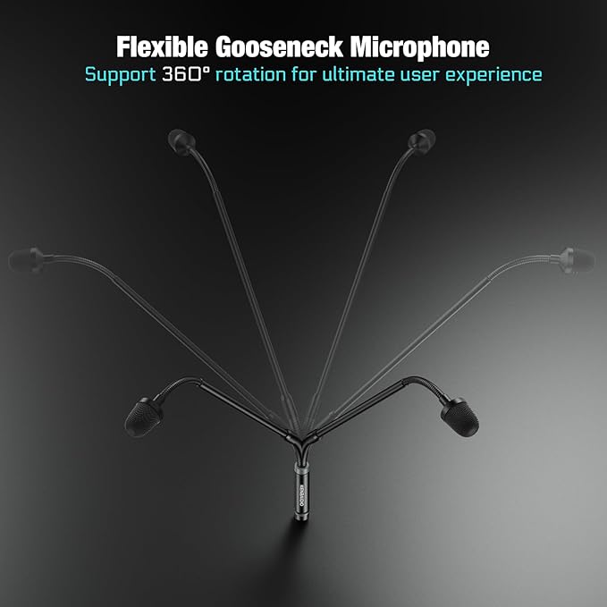 Gooseneck Microphone 23 Inch DJ Mic Professional Dynamic Bob Barker Microphone for Audio MixerDedicated DiscShoutingKTV BarPodiumConferenceMetal Supports 360°RotationBending3-pin XLR
