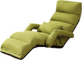 Floor Chair with Back Support and Arms Filled with High-Density Sponge and PP Cotton No Assembly is Required Sofa Chair 4 Parts Can Be Adjusted(Green)