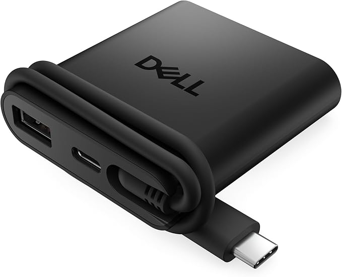 Dell Pro 4-in-1 USB-C Travel Hub - DA225 - Plug and Play Two USB-C Ports USB-A Port HDMI Port Cable Length 10.63 4K @ 60Hz - Black