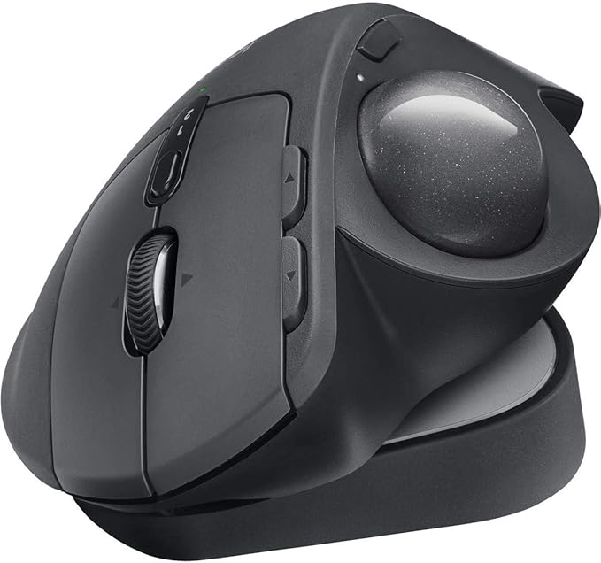 Logitech MX Ergo Plus Wireless Trackball Mouse 2048 dpi Optical Sensor 8 Buttons 4-Way Scroll Wheel 910-005178 (Renewed)