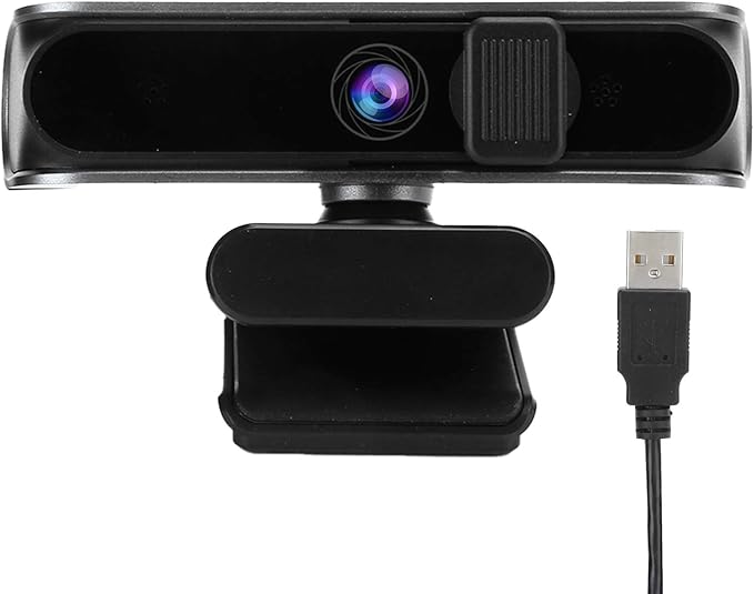 5MP 1080P Webcam with 80° Wide Angle Lens CMOS Sensor and Auto Low Light Correction for Online Teaching Business Meetings and Live Streaming on Multiple Platforms
