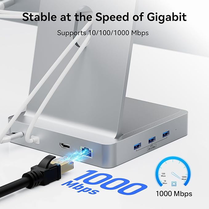 13-Port USB C Hub for iMac 24 inch 2021/2023/2024 iMac Accessories for iMac M1/M3/M4 iMac USB Hub with 5 USB-A &amp 2 USB-C 3.0 Ports 4K@60Hz HDMI 1Gbps Ethernet SD/TF M.2 NVME SSD (Not Include