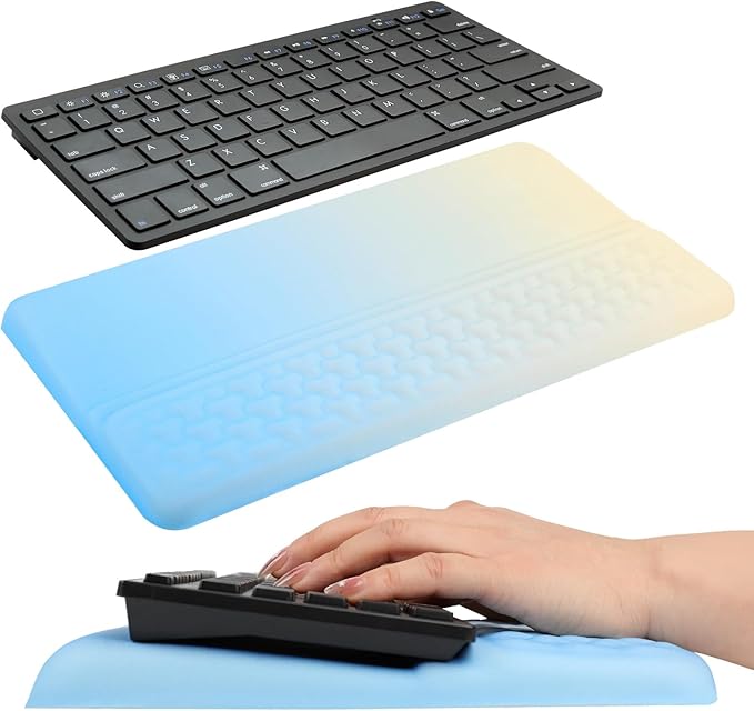 Keyboard Wrist Rest with Ergonomic Height - Computer Keyboard Stand &amp Soft Cushioned Pad for Wrist Pain Relief - Non-Slip Typing Support for Office Gaming &amp Home(Gradient)