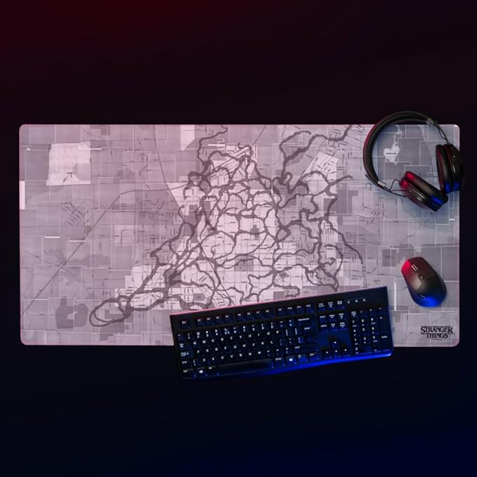Stranger Things Gaming Mouse Pad Large Mousepad with Hawkins Tunnel Keyboard Pad Gaming Accessories for Desk Non-Slip Rubber Base Big Game Mat for Gamer 36 X 18 Inches