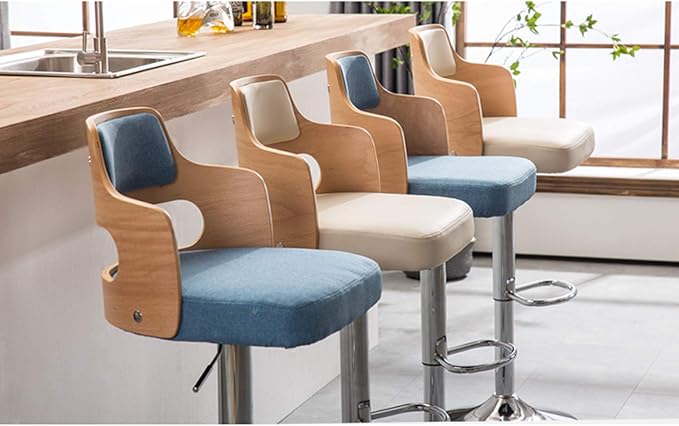 Mlaea Ergonomic Desk Chair Hotel Restaurant Breakfast Bar Stools with Adjustable Height Gaming Club Bar Chair 42 * 41 * 88-108CM(Color:#1)