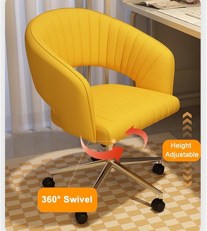 YCKEGEW Recliner Chair Home Office Desk Chairs Game Computer Chair Hollow Backrest Work Chair with WheelsLift Swivel Seat Chair Bedroom Chair(White)