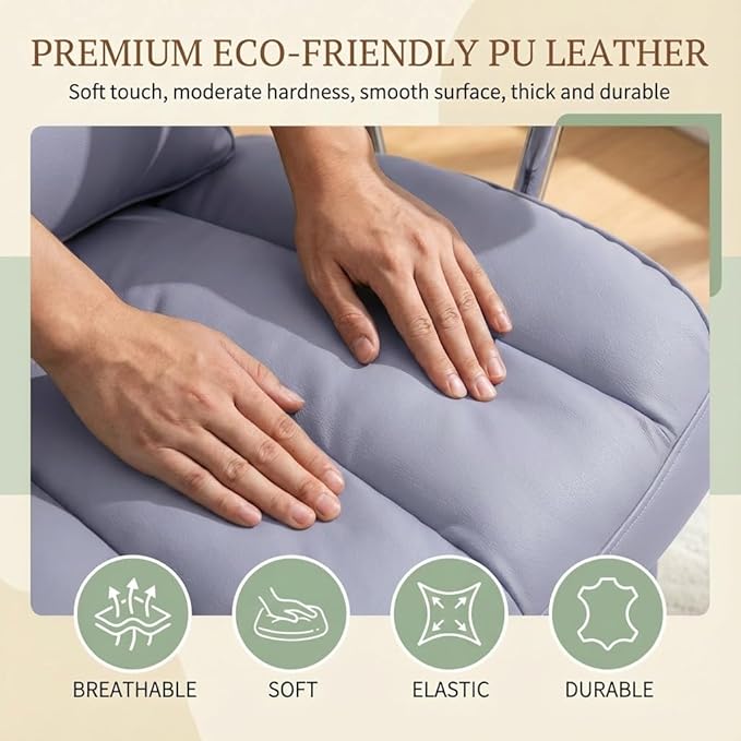 Big and Tall Office Chair 400lbs - Heavy Duty Executive Desk Chair with Footrest High Back PU Leather Ergonomic Computer Chair with Extra Wide Seat &amp Thick Cushion for Home Office (Purple)