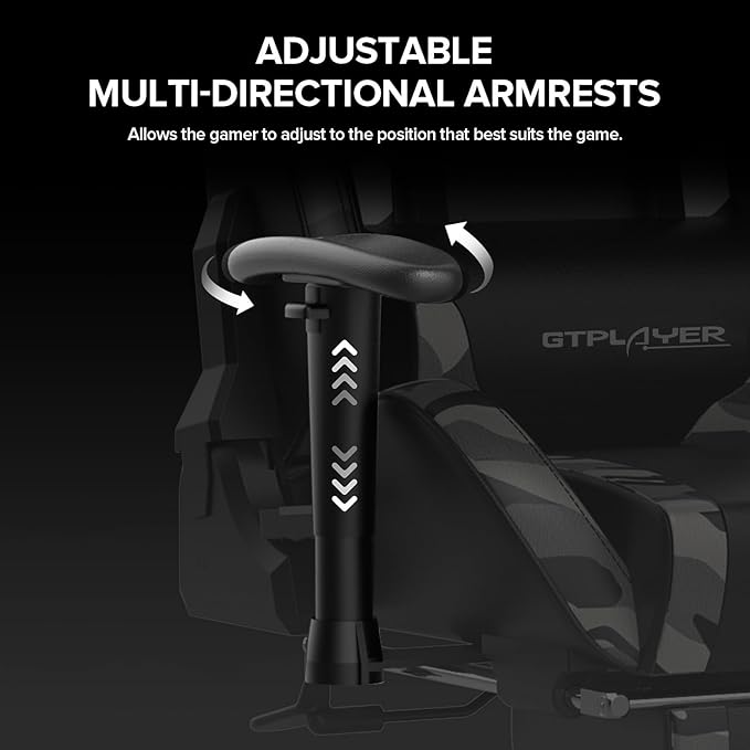 GTPLAYER Gaming Chair with Footrest Speakers Video Game Chair Bluetooth Music Heavy Duty Ergonomic Computer Office Desk Chair