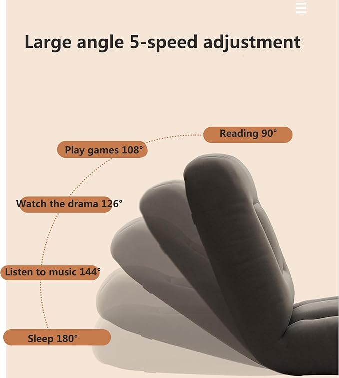 Adjustable Floor Sofa Chair 5-Position Multiangle Padded Floor Chair Cushioned Back Support Versatile Video Game Chairs for Meditation Seminars Reading TV Watchin Yellow- Technical Cloth
