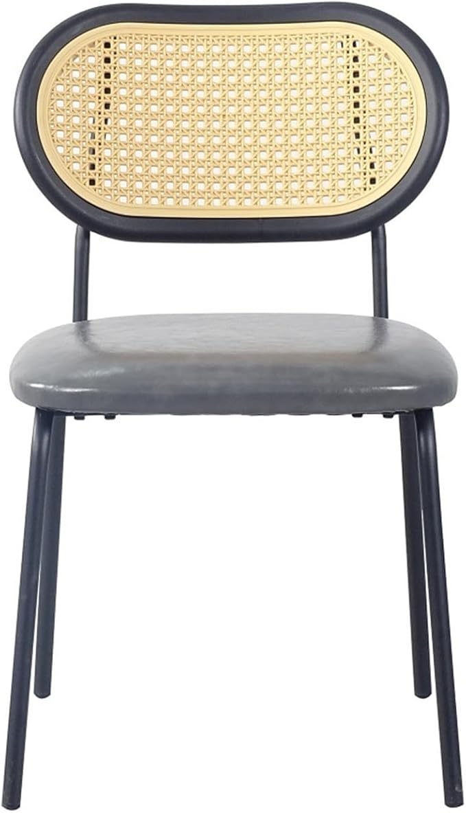 Adjustable Office Computer Chair with Armrest 1pcs Light Grey Modern Simple Style Leather Soft Padded Dining Chair Furniture
