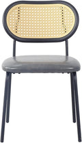 Adjustable Office Computer Chair with Armrest 1pcs Light Grey Modern Simple Style Leather Soft Padded Dining Chair Furniture