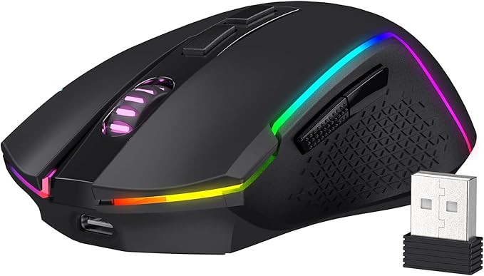 Redragon M693 Wireless Gaming Mouse 8000 DPI Mice w/ 3-Mode Connection BT &amp 2.4G Wireless 7 Macro Buttons Reliable Power Capacity for PC/Mac/Laptop