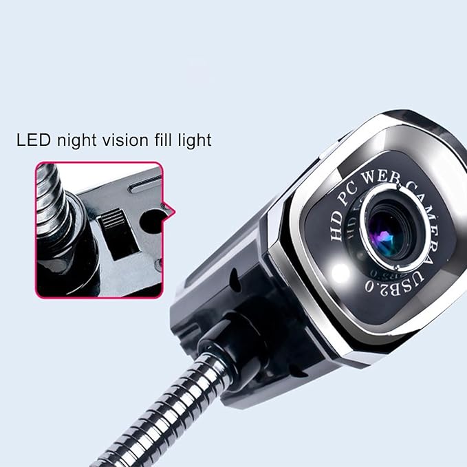 USB Web Camera Adjustable Focusing 640 x 480 Pixels Computer Camera 360 Degree Rotation Webcam for Meetings Streaming Desktop Laptop PC