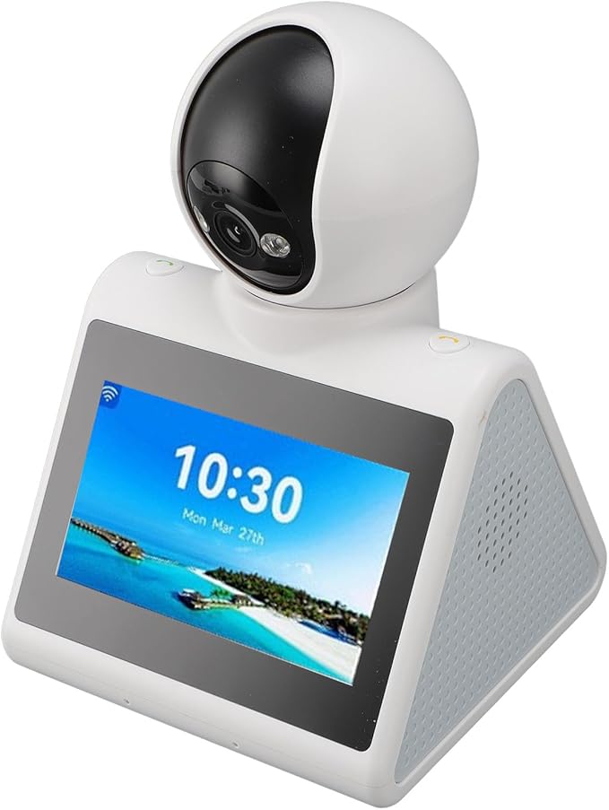 Video Calling Smart Camera with HD Screen 2 Way Video Calling Camera One Click Call Indoor 2K Security Camera with AI Voice Function 1080P HD Resolution for Family Monitoring