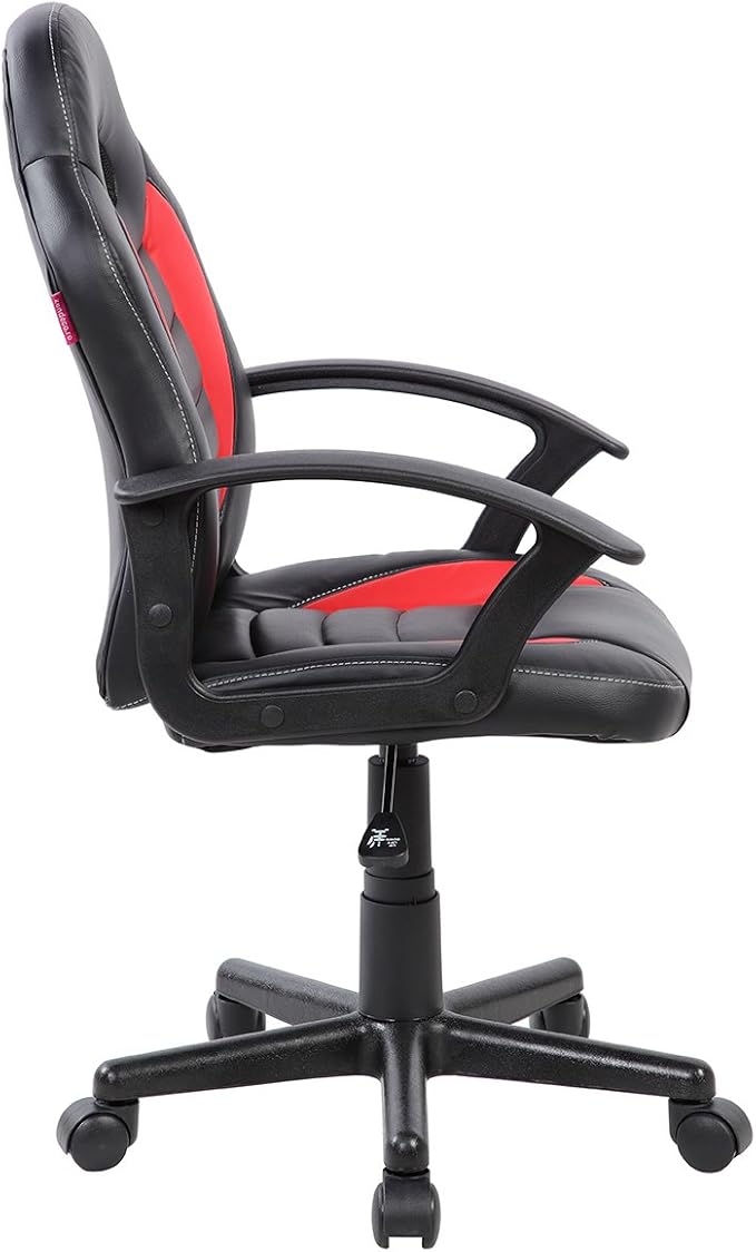 Techni Mobili Kid's Gaming and Student Racer Chair with Wheels Red 22D x 21.25W x 35.25H in