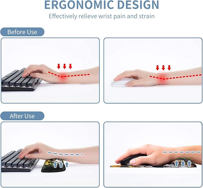 Keyboard Wrist Rest and Mouse Wrist Rest Pad Set Made of Memory Foam with Non Slip Rubber Base Ergonomic Gel Wrist Rest for Computer Keyboard Gaming Office Working with Skull Sunflower Coaster