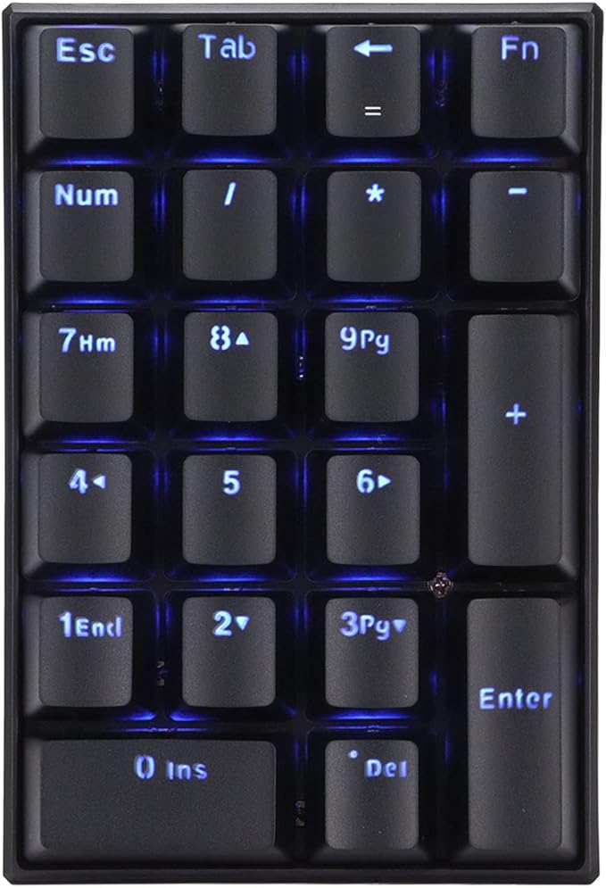 YOUTHINK Wired Gaming Keyboard Backlit Mechanical Keyboard 21 Keys LED for Computer Users ABS Black (Blue Switch)