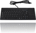 USB Touchpad Keyboard - Mini Design with Stable USB HUB Port 86-Key Wired Keyboard with Built-in Trackpad for Enhanced Stability and Connectivity