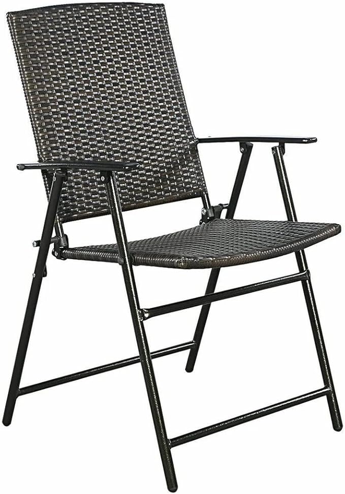 Office Chair Gaming Chair Computer Chair 4 Piece Brown Folding Chair Furniture Outdoor Indoor Camping Garden Pool