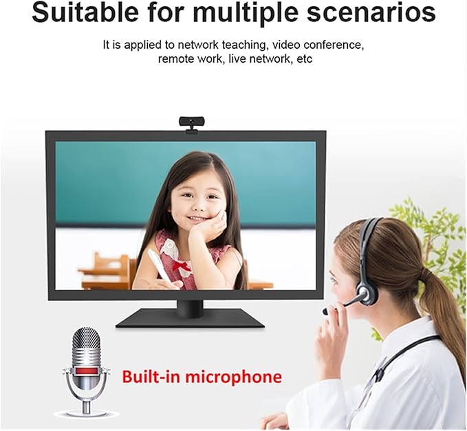 Web Camera Webcam 2K 25601440P HD Computer PC Web Cam with Microphone USB Plug and Play Video Call Laptop Gamer Webcast Live Mini Camera for Gaming Video Calling Recording